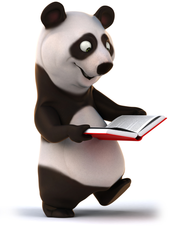 clipart panda reading - photo #23